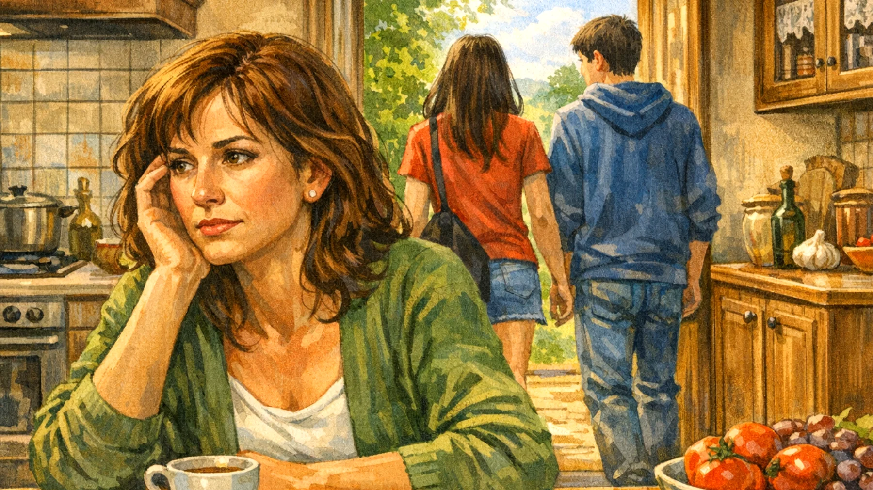 Una mamma che teme di perdere il legame emotivo con i propri figli adolescenti che si stanno progressivamente allontanando, mostrano sempre meno interesse nel condividere tempo con lei e sembrano cercare autonomia e indipendenza in modo repentino."