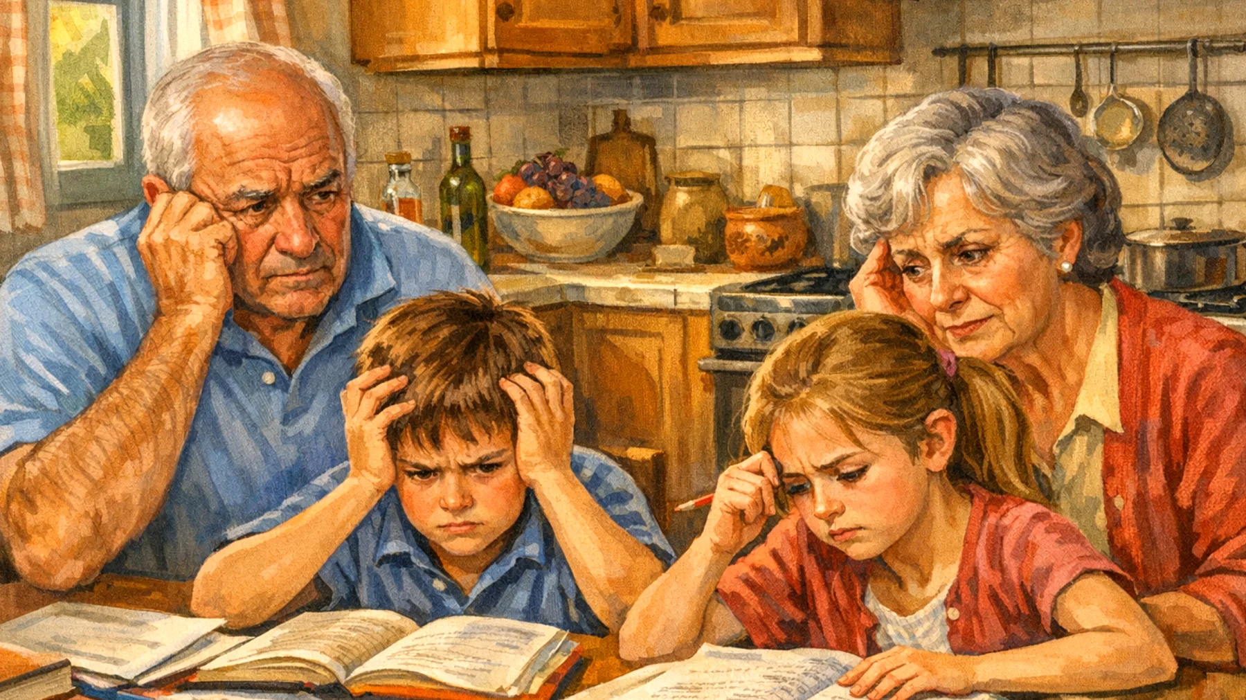 I nonni faticano a motivare i nipoti bambini nello studio e si sentono inadeguati nel supportarli con i compiti scolastici, temendo di utilizzare metodi obsoleti o di non riuscire a trasmettere l'importanza dell'apprendimento"